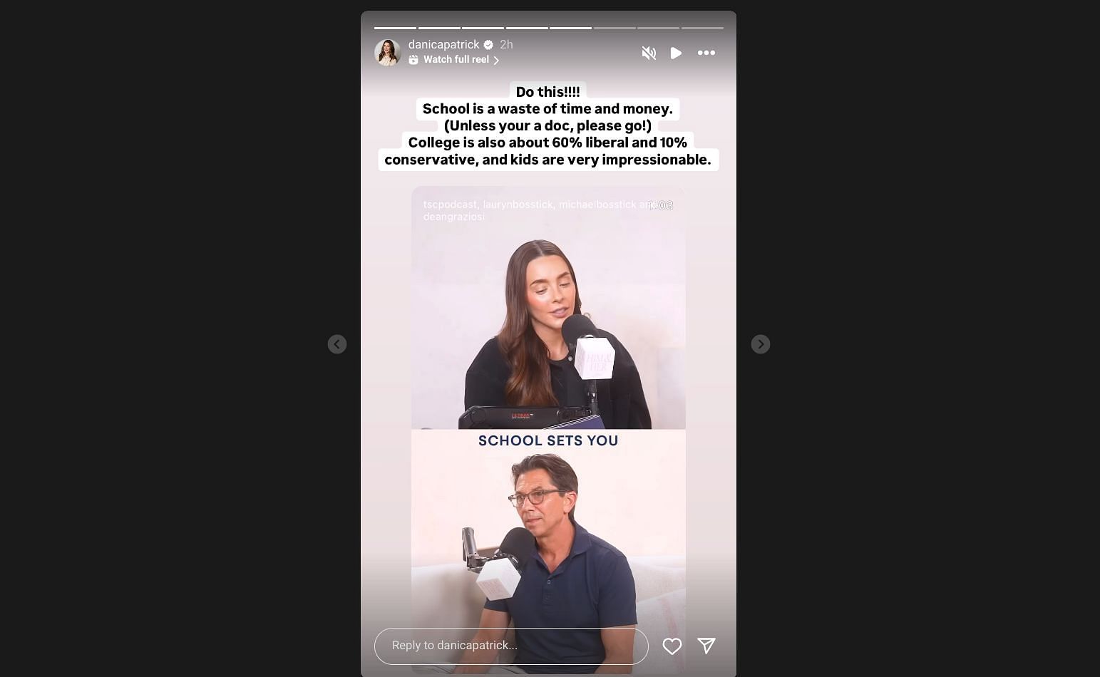 Danica Patrick's story - Source: via @danicapatrick on Instagram